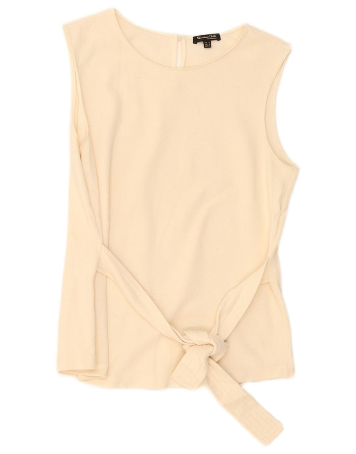 Massimo Dutti Dame Bluse Top UK 12 Medium Off White