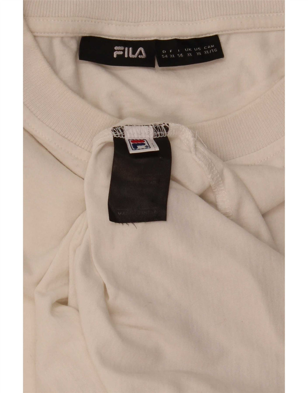 Fila Herre T-Shirt Top XL Hvid Bomuld