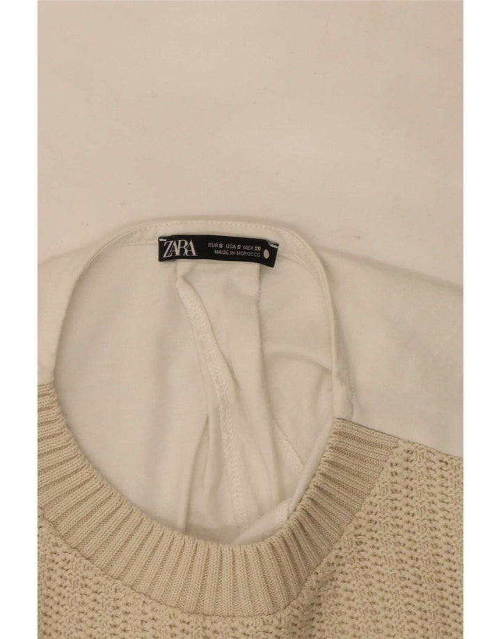 Zara Dame ærmeløs bluse Top UK 10 Small Multicolor Colourblock