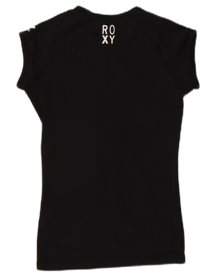 Roxy Womens Grafisk T-Shirt Top UK 8 Small Black Polyester