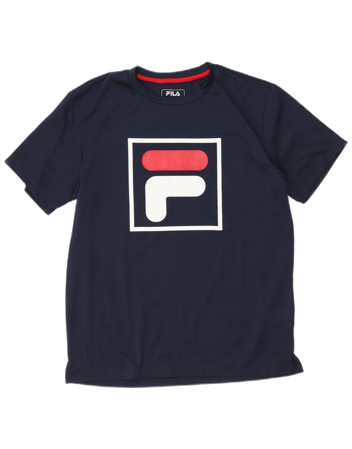 Fila Herre Grafisk T-Shirt Top Medium Marineblå Polyester