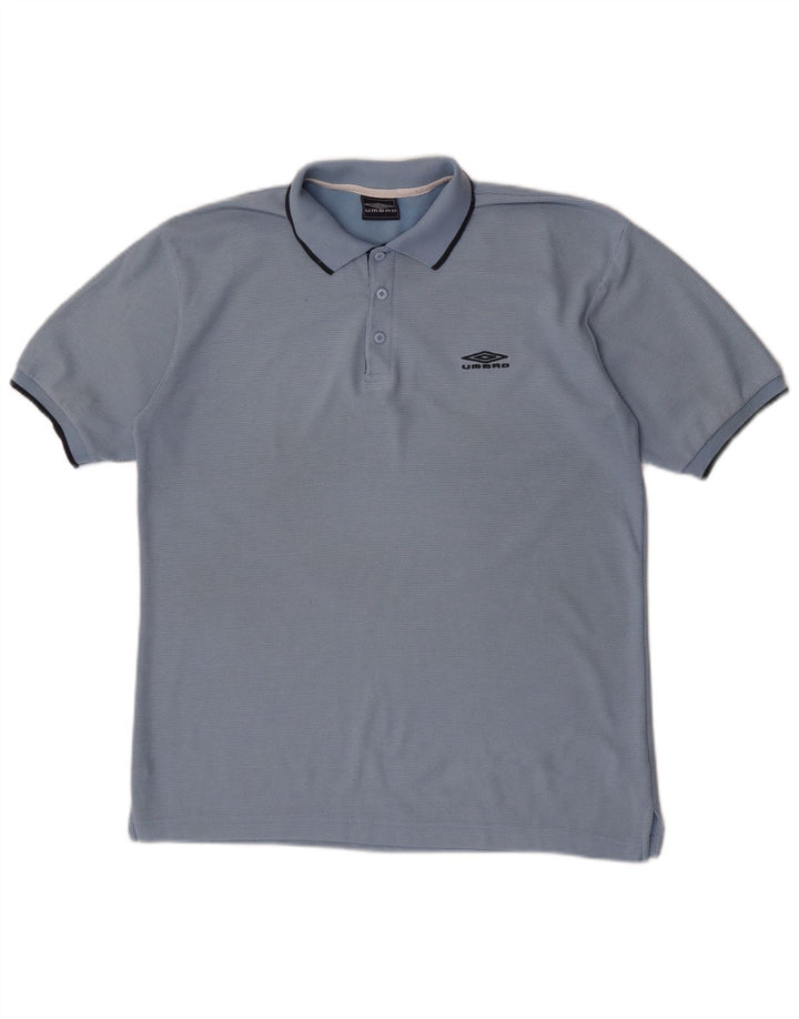 Umbro Herre Polo Shirt Medium Blue Polyester