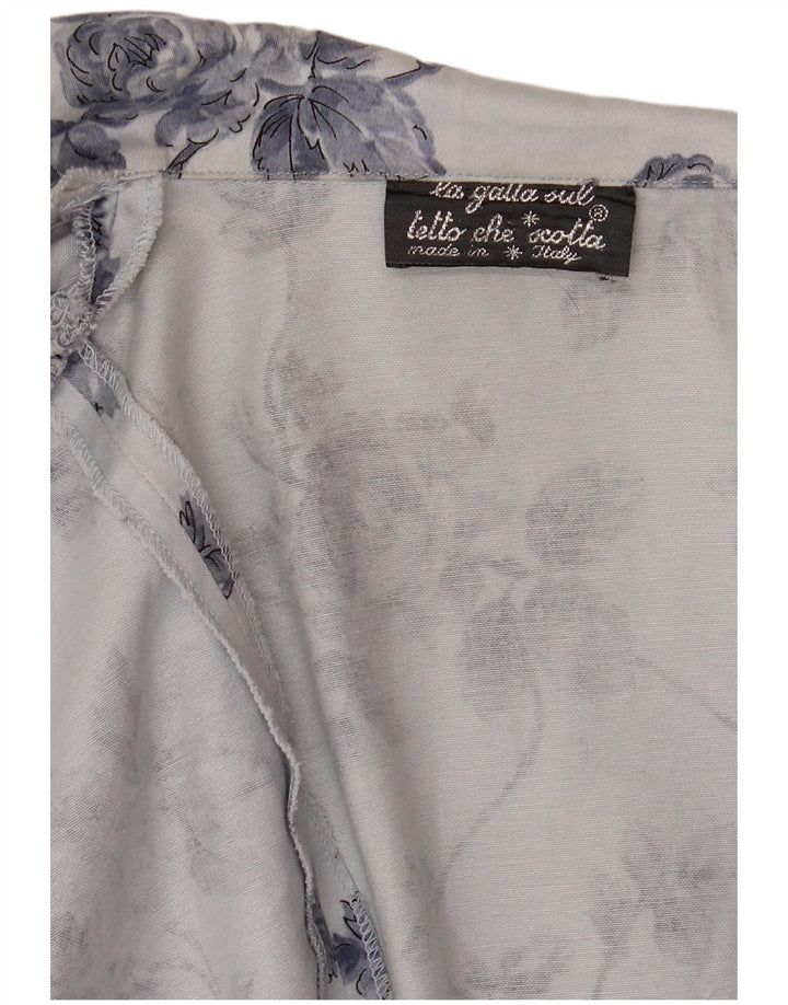 Vintage kvinders 1 knap Bolero jakke UK 14 Medium Blue Floral