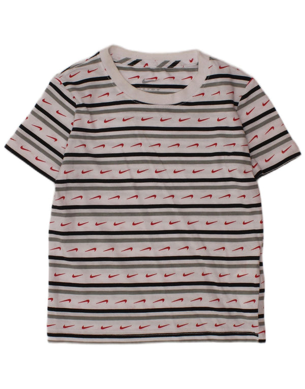 Nike drenge grafisk t-shirt top 3-4 år XS hvid stribet bomuld