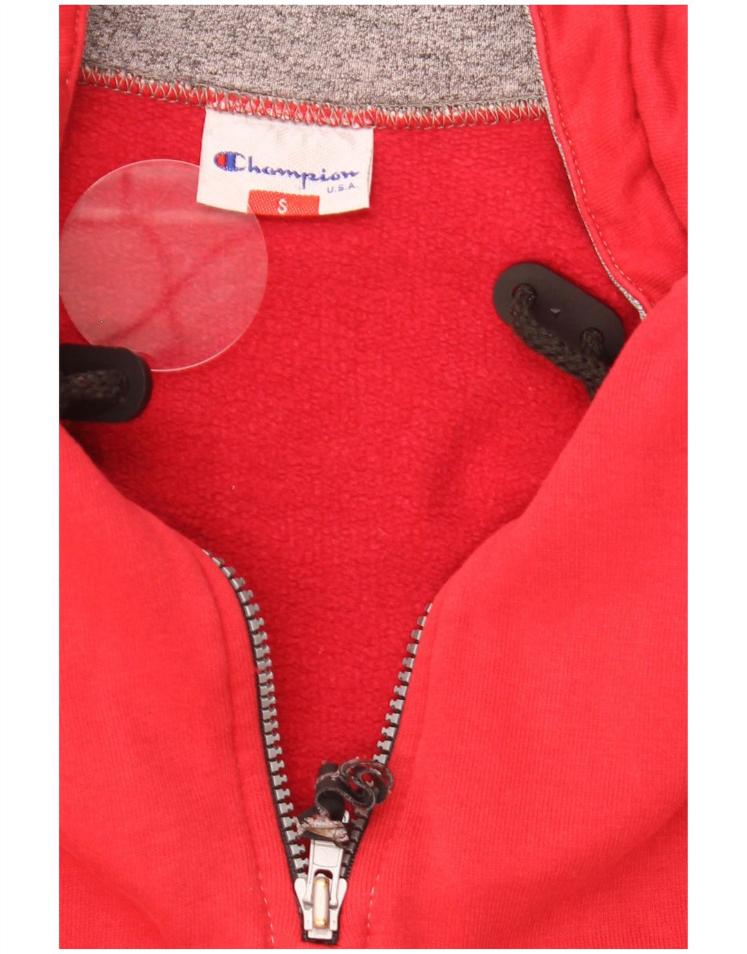 Champion Herre Grafisk Zip Neck Sweatshirt Jumper Lille Rød
