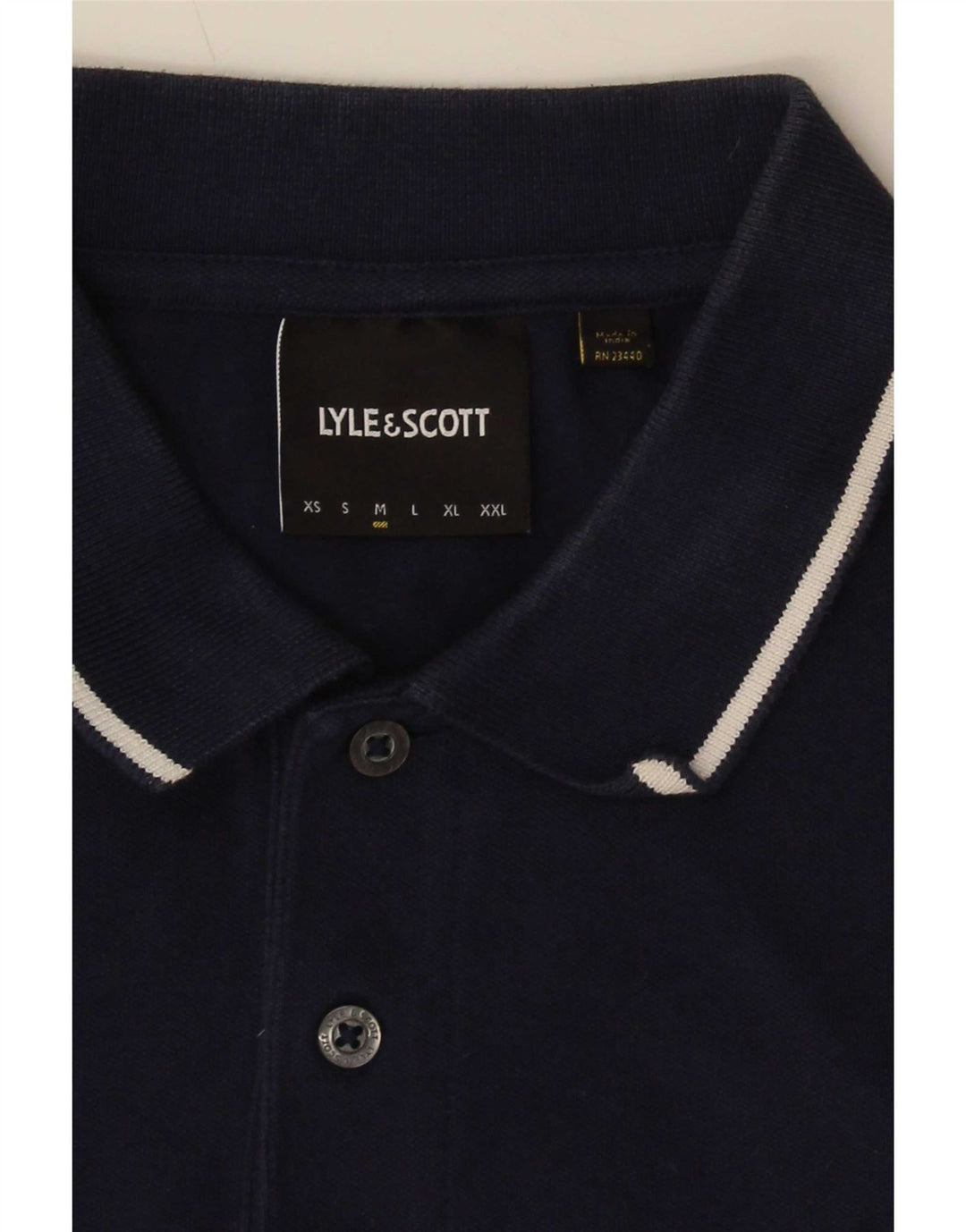 Lyle & Scott herre poloshirt Medium marineblå stribet