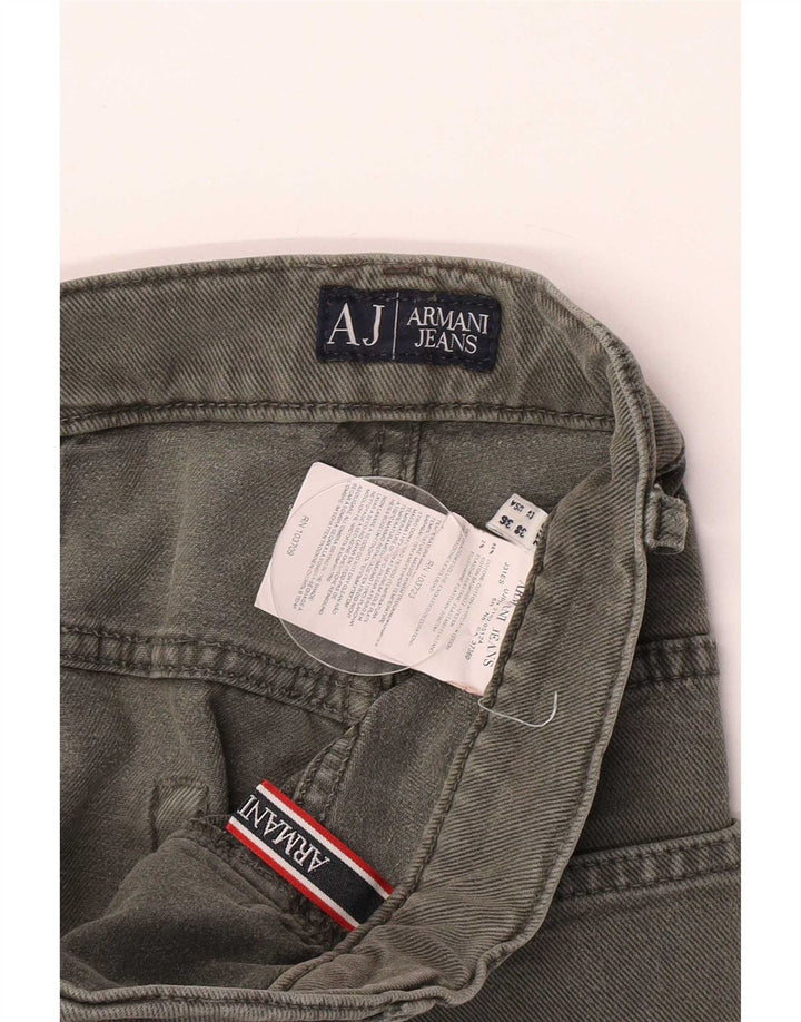 Armani Straight Jeans til mænd W36 L34 Grøn bomuld
