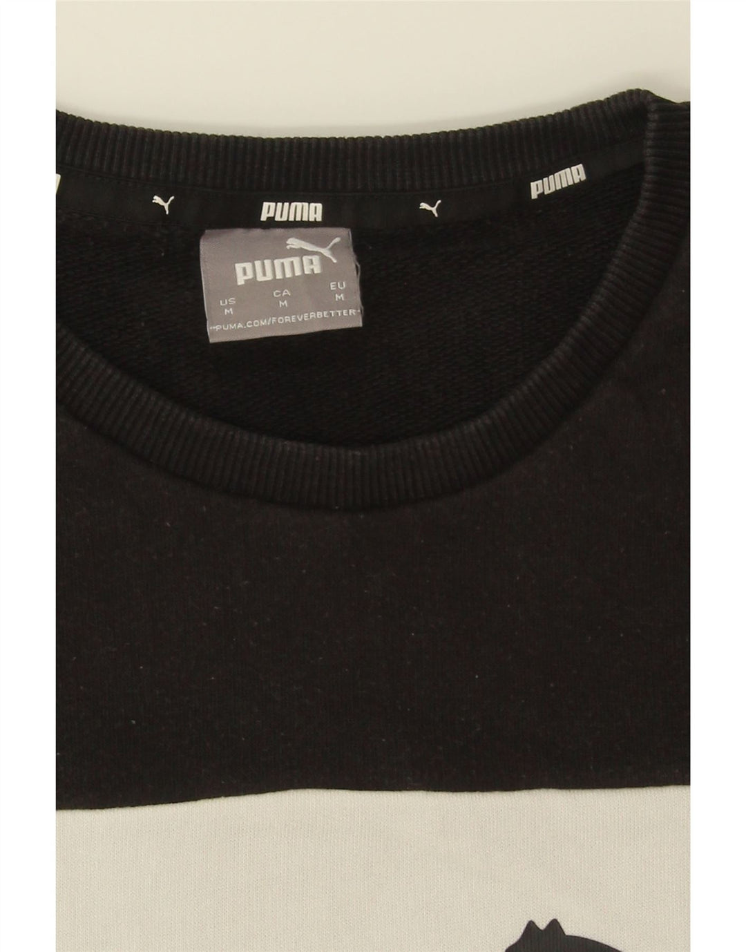 PUMA Mens Graphic Sweatshirt Jumper Medium Multicoloured Colourblock Vintage Puma and Second-Hand Puma from Messina Hembry 