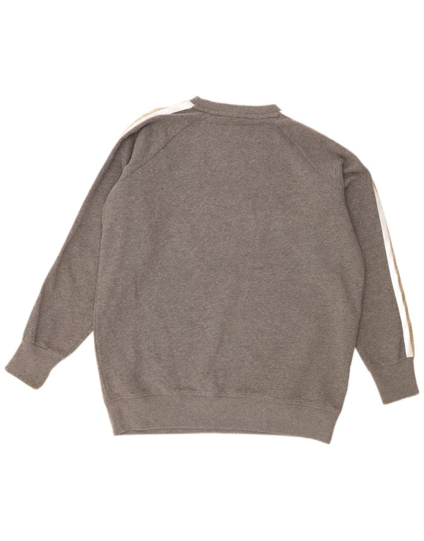 Superdry Womens Grafisk Oversized Sweatshirt Jumper UK 6 XS Grå Flecked