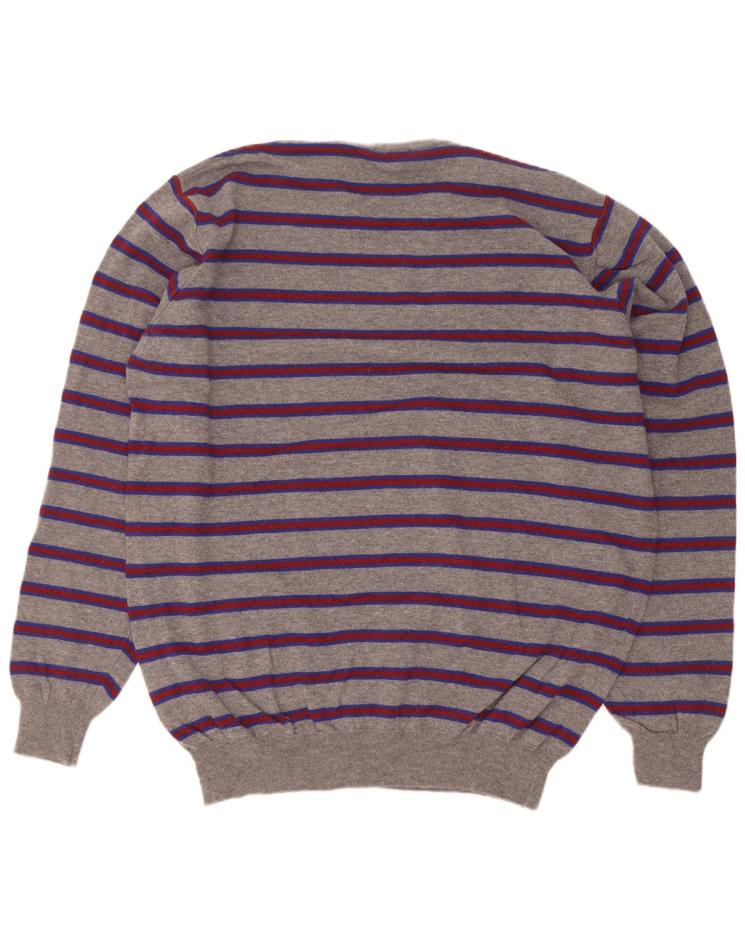 Ferrante Herre sweater med rund hals str. 60 3XL Gråstribet Merinould