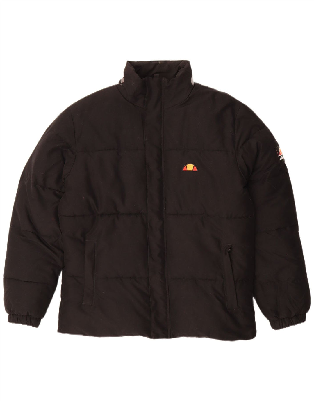 Ellesse Herre grafisk polstret jakke UK 40 Stor sort polyester