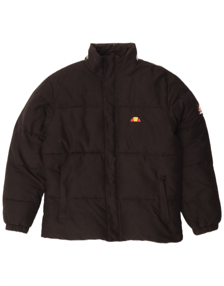 Ellesse Herre grafisk polstret jakke UK 40 Stor sort polyester
