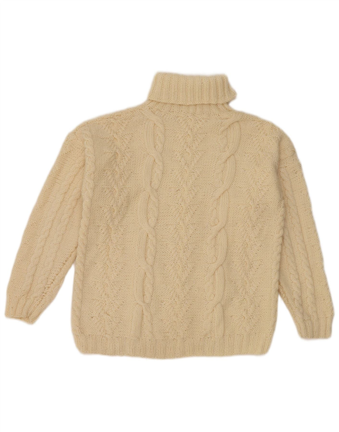 Vintage Dame Roll Neck Jumper Sweater UK 12 Medium Off White