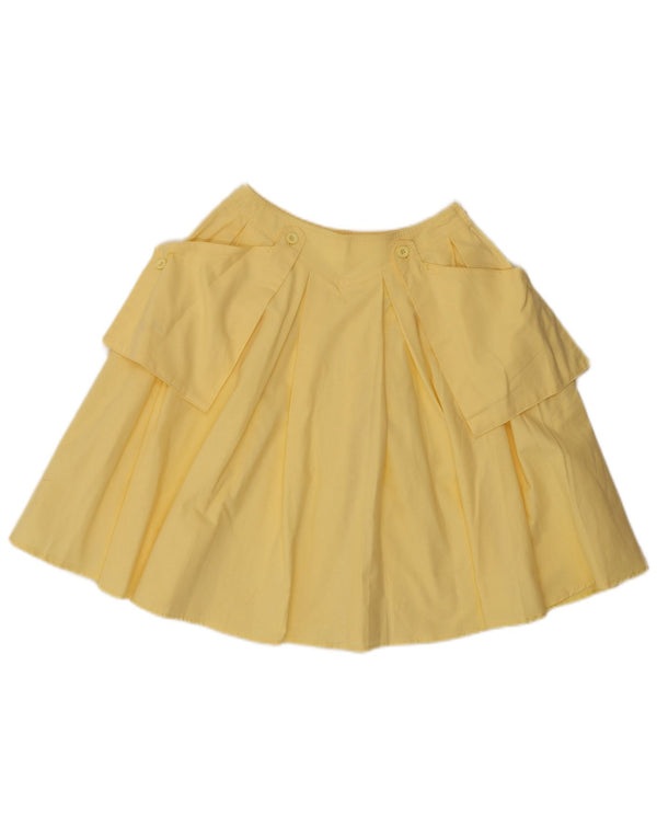 Benetton Girls O12 Flared Skirt 11-12 Years W24  Yellow Cotton