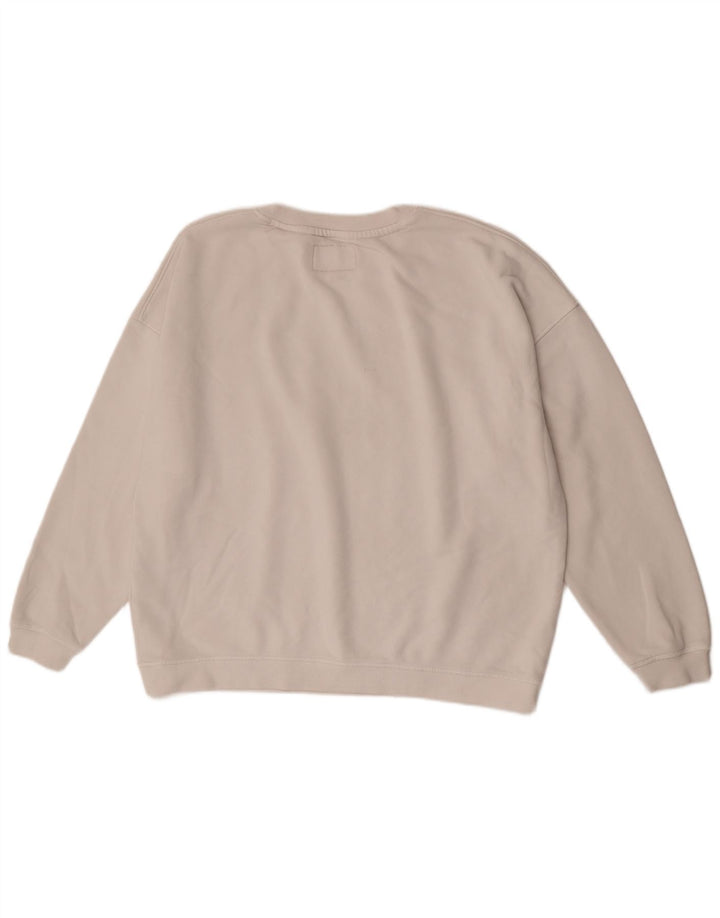 Jack Wills Dame Grafisk Oversized Sweatshirt Jumper UK 16 Large White