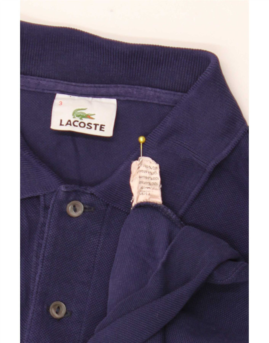 Lacoste herre poloshirt størrelse 3 Lille lilla bomuld