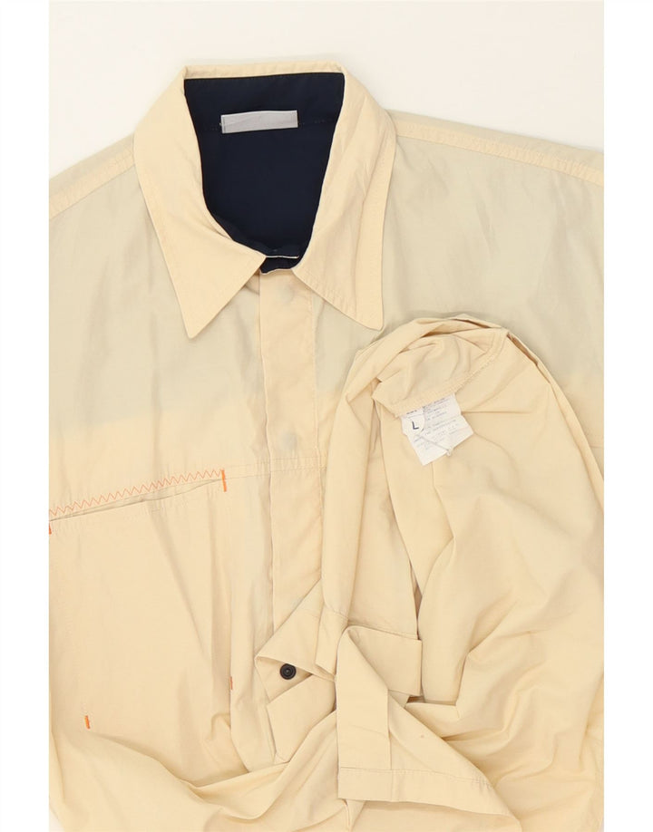 SERGIO TACCHINI Mens Short Sleeve Shirt Large Yellow Polyester Vintage Sergio Tacchini and Second-Hand Sergio Tacchini from Messina Hembry 