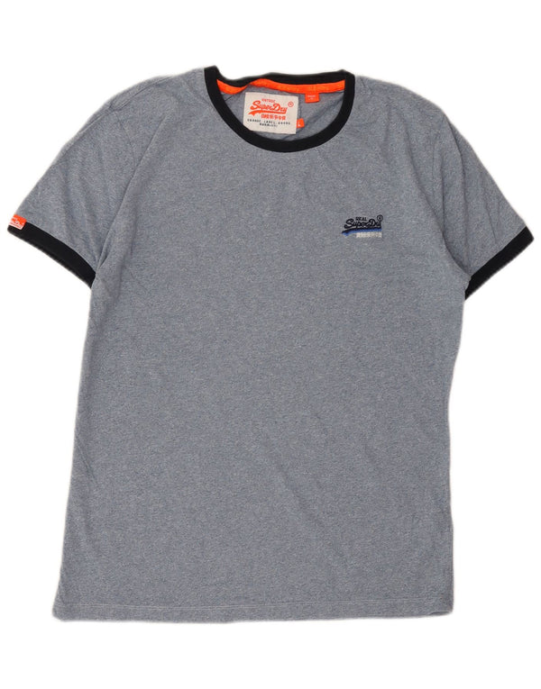Superdry T-shirt top til mænd, stor blå bomuld