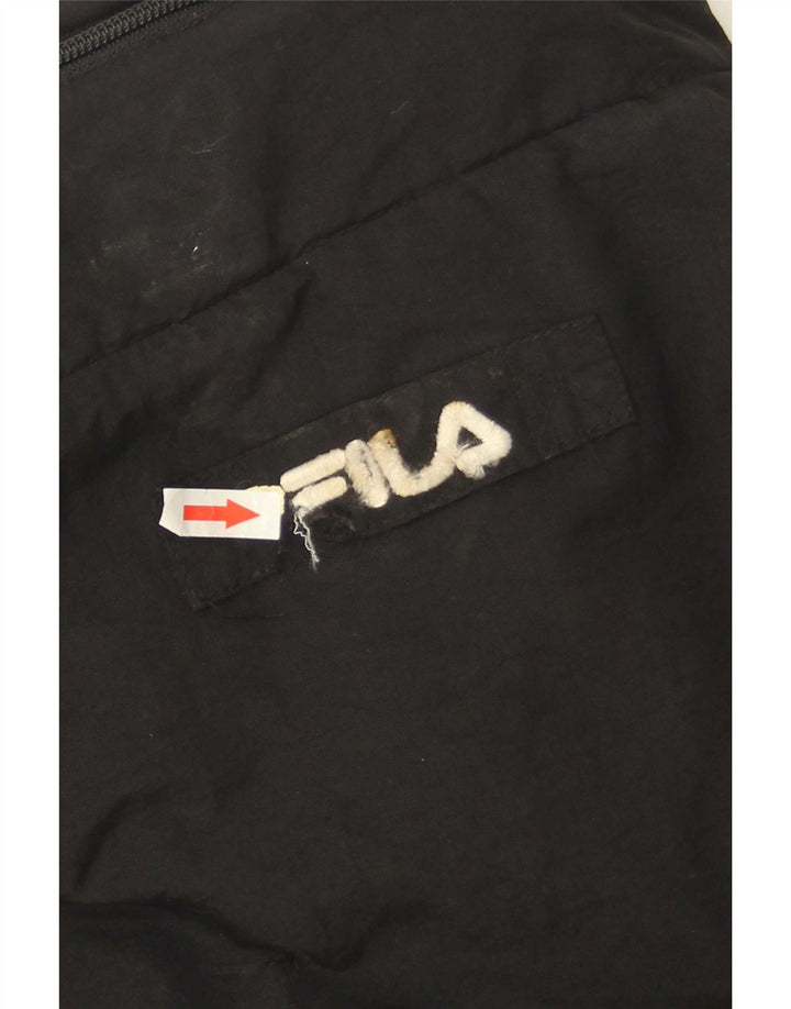 Fila Herre hættepolstret jakke UK 40 Stor sort polyamid