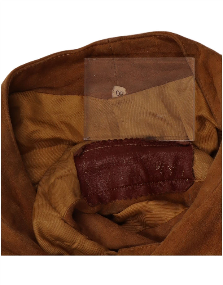 VINTAGE Herre ruskindsjakke IT 50 Stor brunt læder