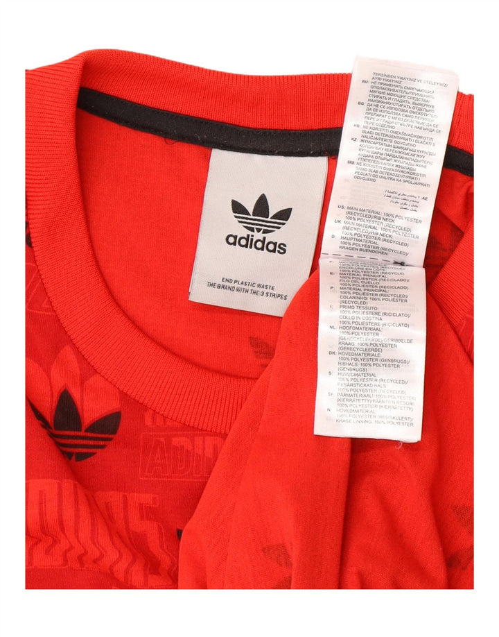 ADIDAS Grafisk T-shirt top til mænd, stor rød polyester