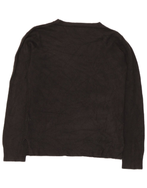Marks & Spencer Dame Boat Neck Jumper Sweater UK 8 Small Black Acryl