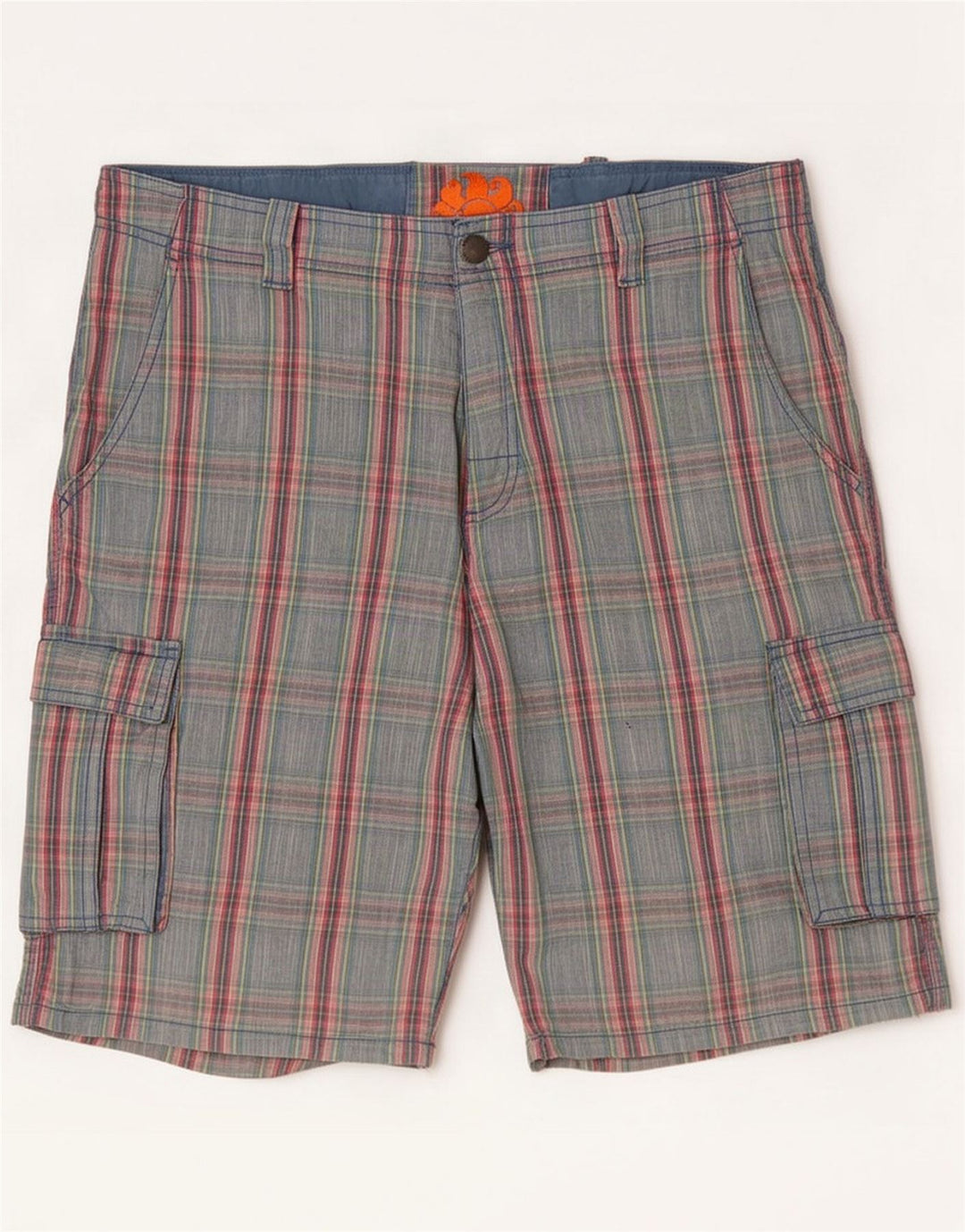 Sundek Herre Cargo Shorts Medium W33 Blå Ternet Bomuld