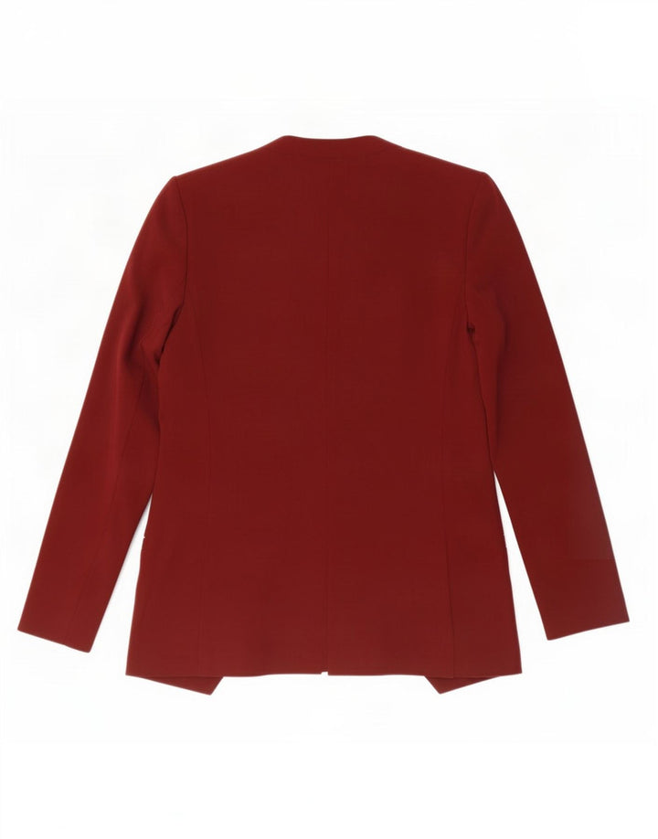 Marks & Spencer Womens Open Blazer Jacket UK 8 Small Bourgogne Polyester