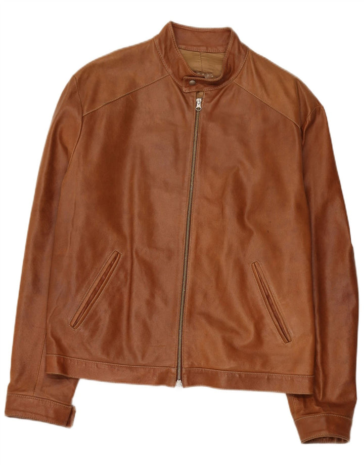 Mays Herre Regular Fit Læderjakke UK 42 XL Brun
