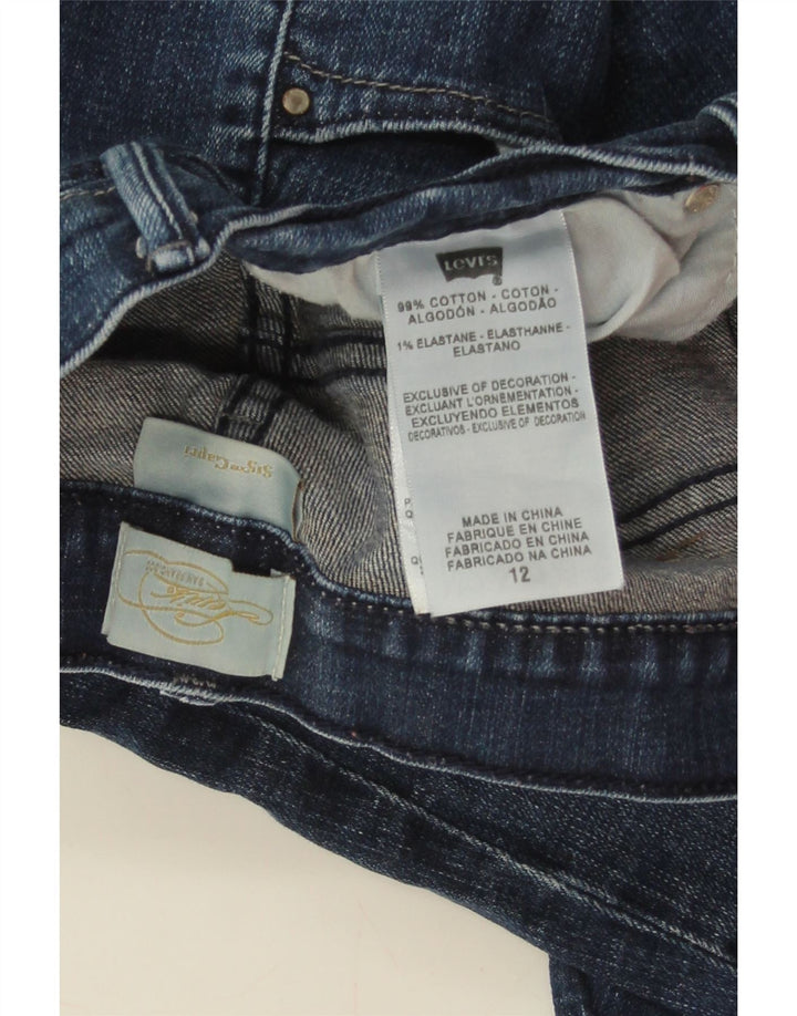 LEVI'S Dame Capri Jeans US 12 Large W32 L19 Marineblå Bomuld