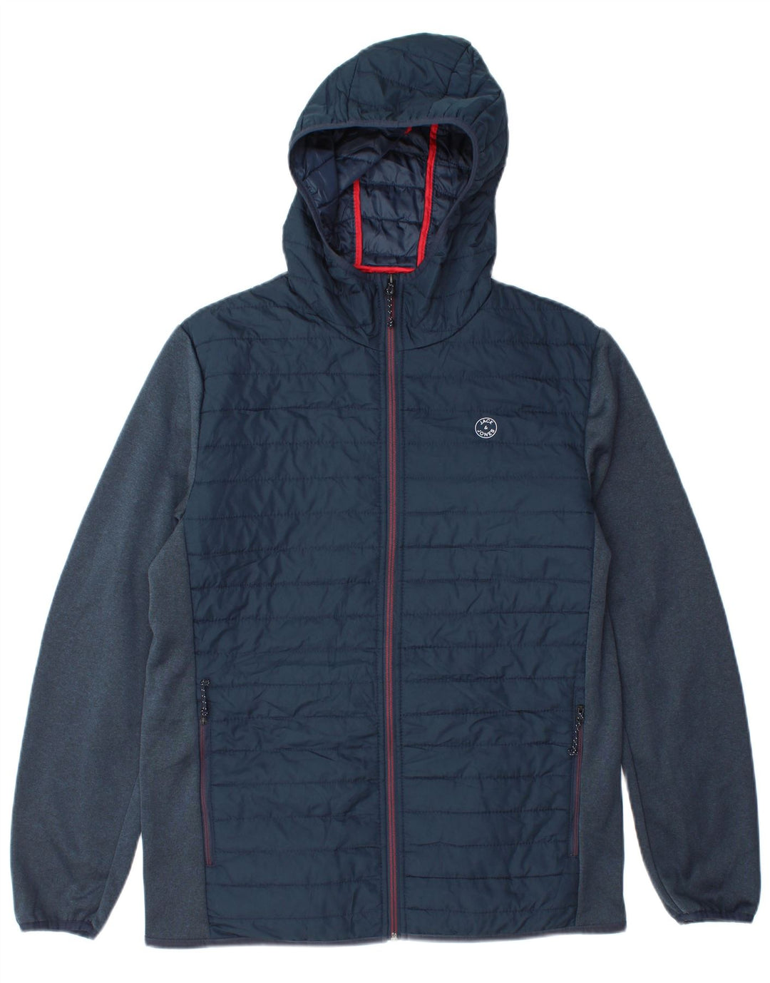 Jack & Jones Herre hættepolstret jakke UK 38 Medium Navy Blue