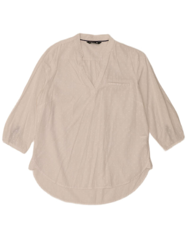 Lee Womens Riders 3/4 ærmet bluse Top UK 14 Medium White Bomuld