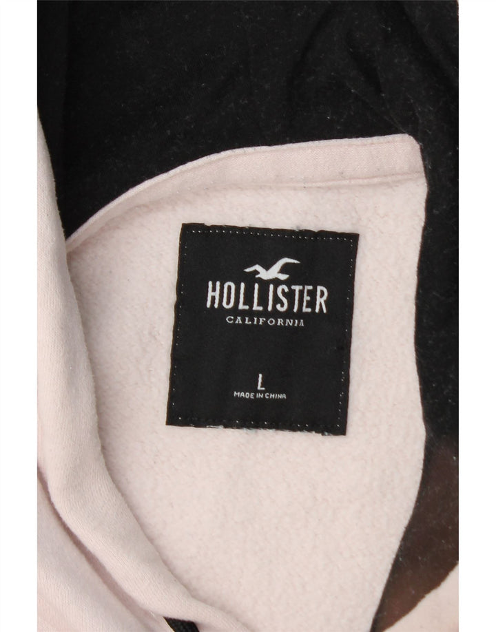 HOLLISTER Grafisk hættetrøje til mænd Large White Colourblock Bomuld