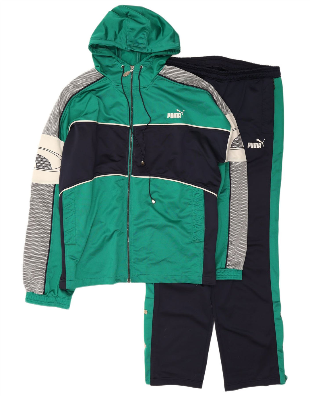 Puma Herre Hooded Graphic Full Tracksuit XL Grøn Colourblock Polyester