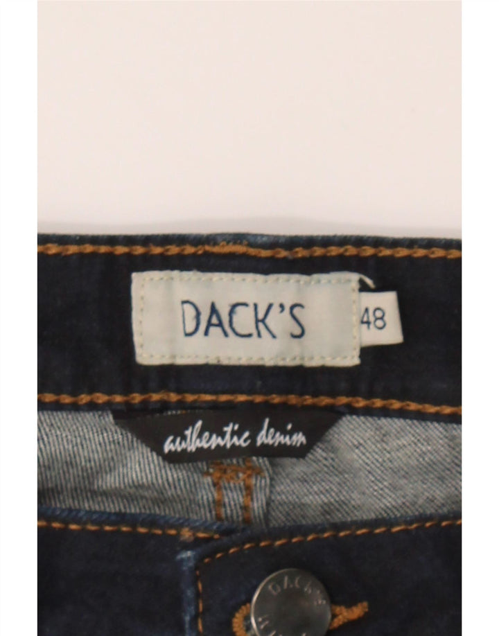 DACK'S Mens Regular Fit Slim Jeans IT 48 Medium W32 L32 Navy Blue Cotton Vintage Dack's and Second-Hand Dack's from Messina Hembry 