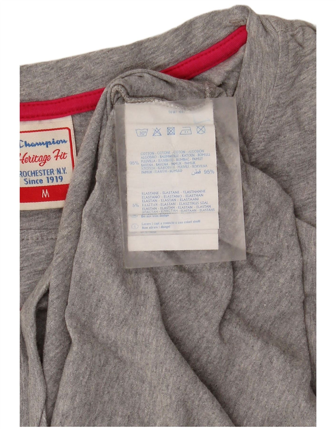 Champion Womens Heritage Fit grafisk top 3/4 ærmer UK 14 mellemgrå