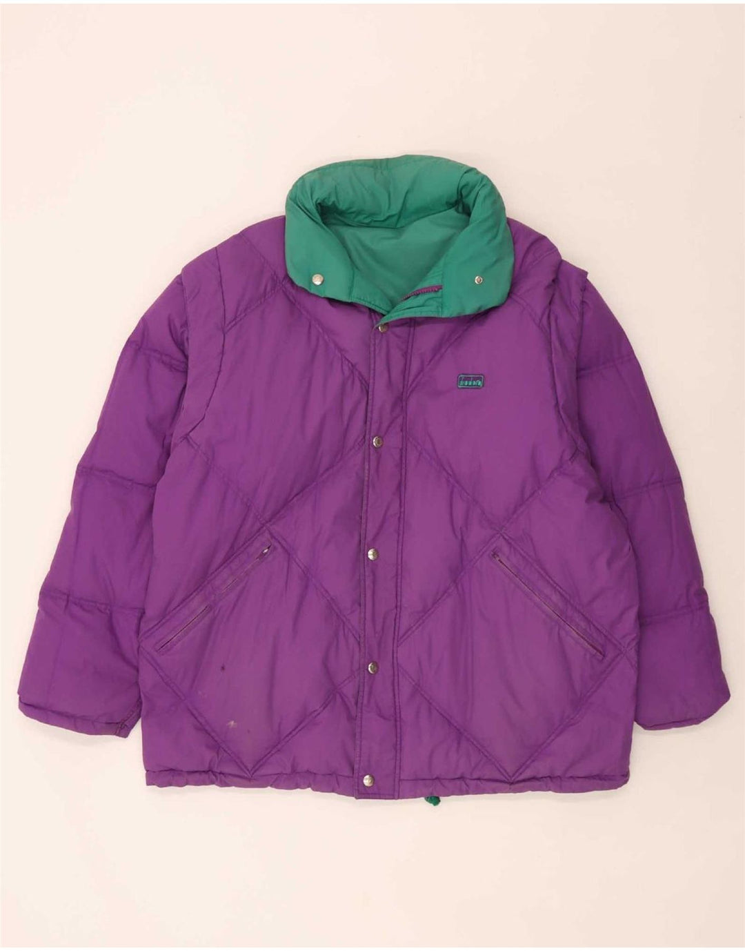 Diadora Herre Loose Fit Vendbar polstret jakke UK 40 Large Green Polyester