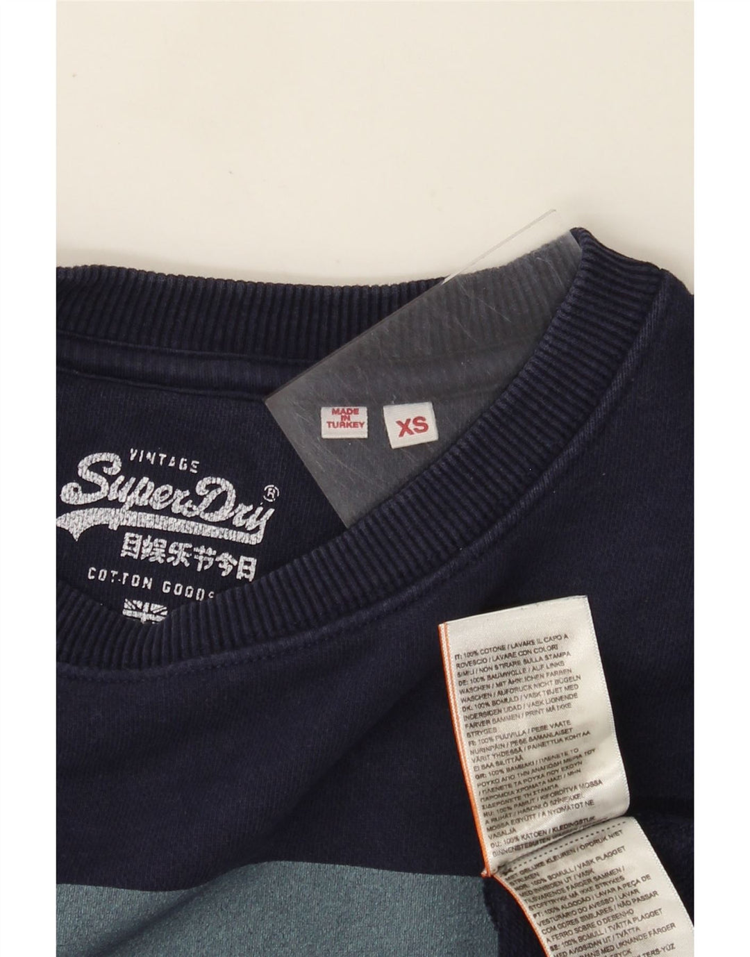 Superdry grafisk sweatshirt til mænd XS marineblå bomuld