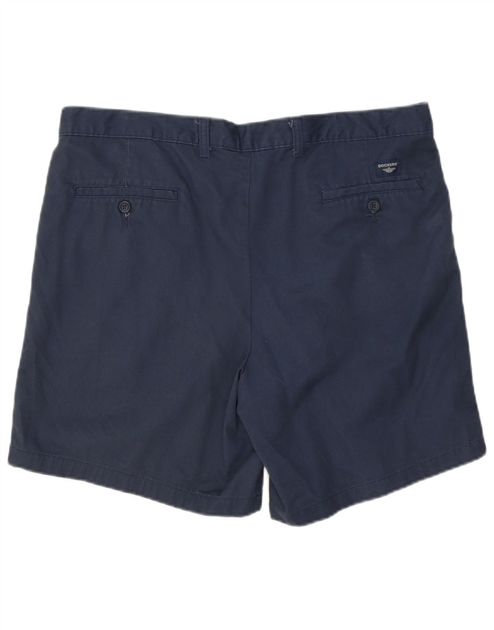 DOCKERS Herre Pegged Chino Shorts W38 XL Marineblå Bomuld