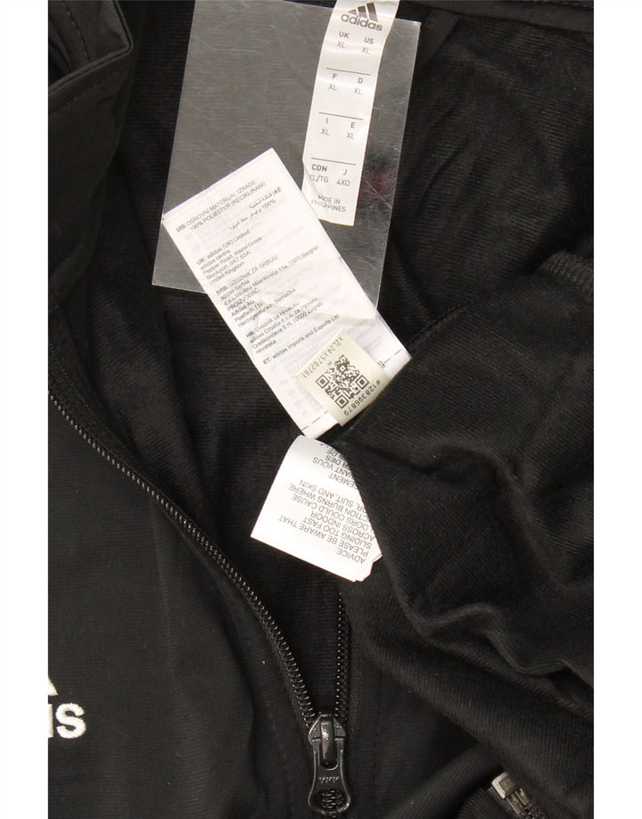 ADIDAS Mens Tracksuit Top Jacket XL Black Polyester