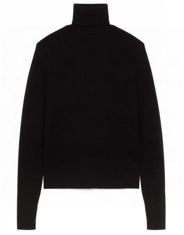 Zara Womens Roll Neck Jumper Sweater UK 18 XL Black Viscose