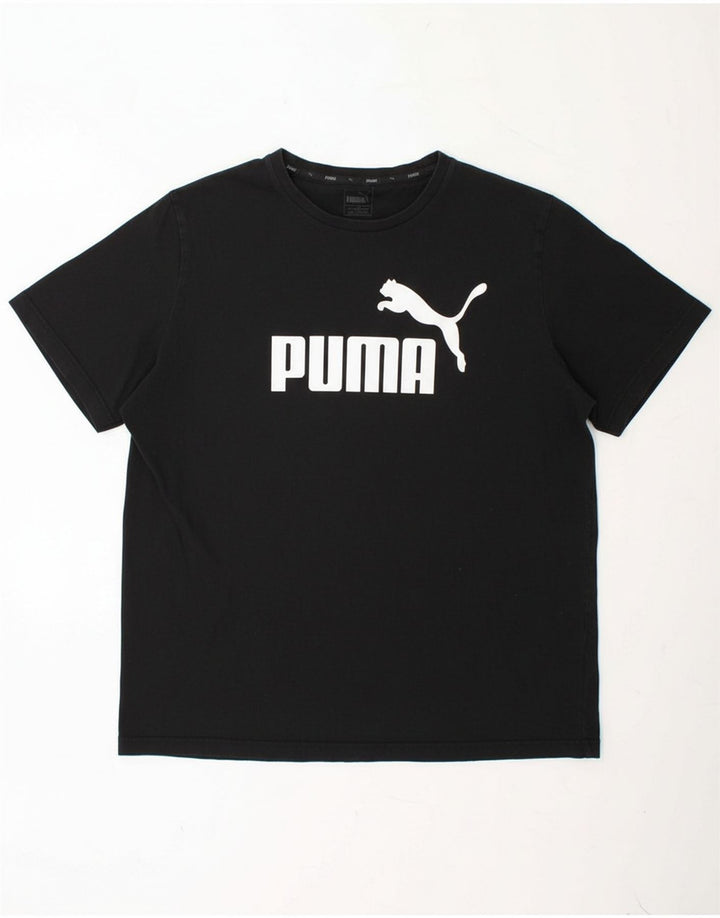 PUMA Mens Graphic T-Shirt Top 2XL Black Cotton