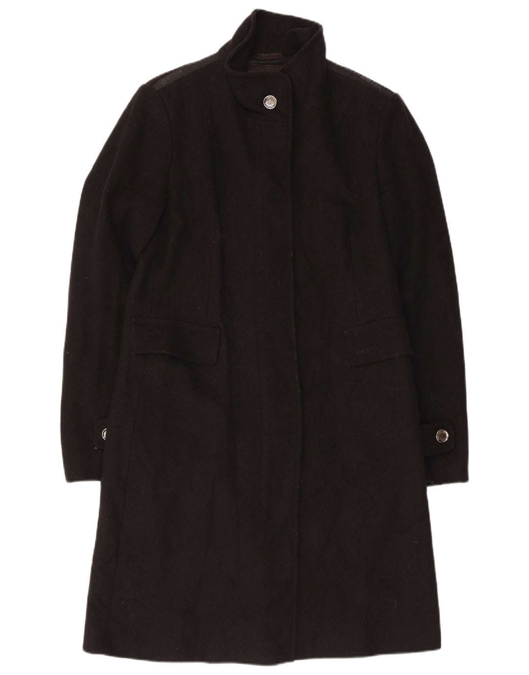Geox Womens Respira Overfrakke UK 10 Small Black Wool