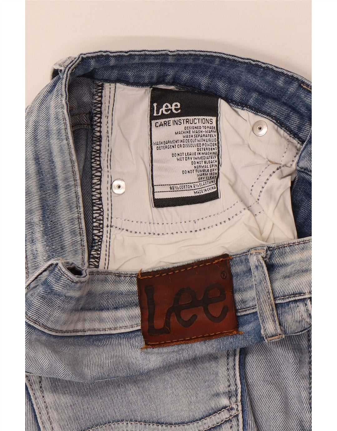 LEE Dame Distressed Skinny Jeans W30 L31 Blå Bomuld
