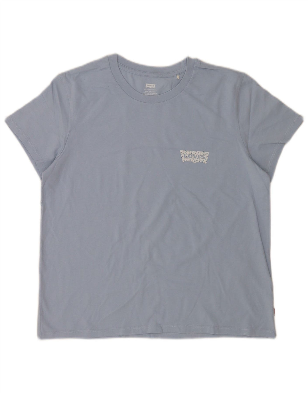 Levi's Dame T-Shirt Top UK 16 Stor Blå Bomuld