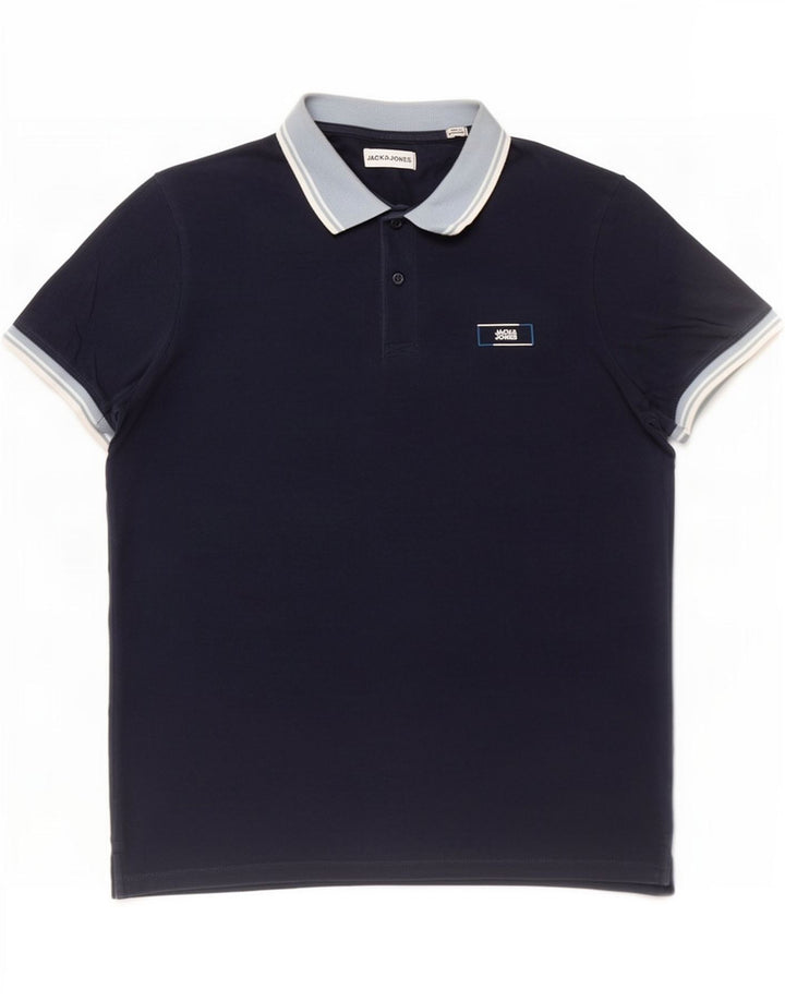 Jack & Jones Poloshirt til mænd Medium Navy Blue Cotton