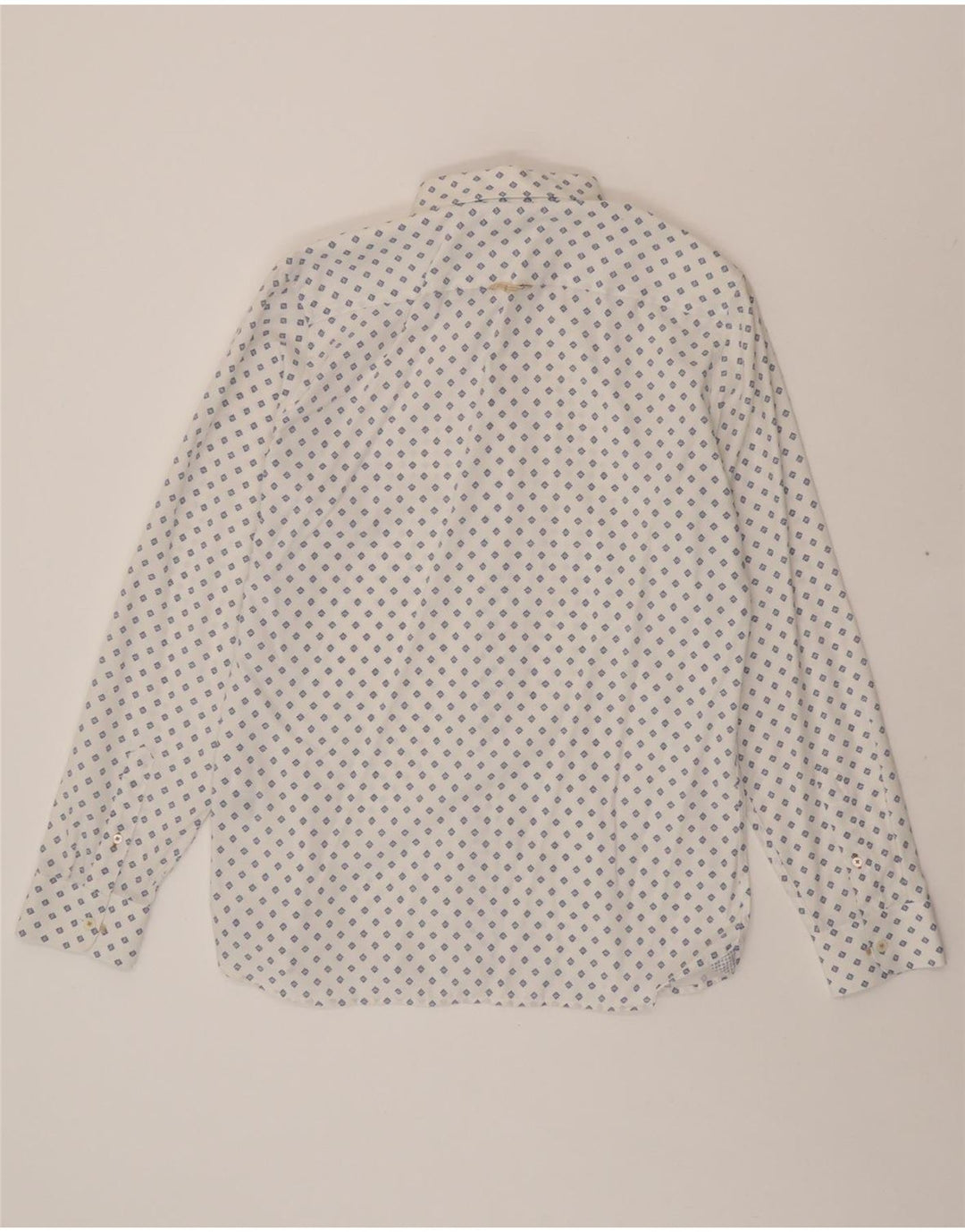TED BAKER Mens Shirt Size 3 Medium White Spotted Modal Vintage Ted Baker and Second-Hand Ted Baker from Messina Hembry 