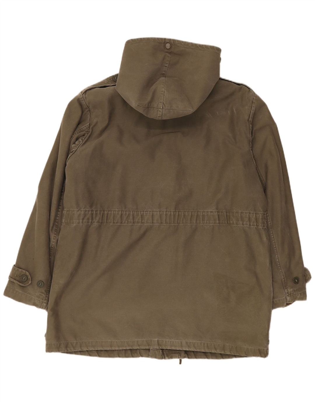 VINTAGE Military Parkajakke med hætte til mænd UK 40 Large Khaki