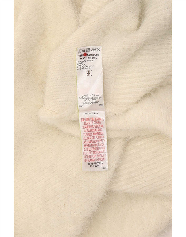 Marks & Spencer Dame V-hals sweater UK 16 Large Off White