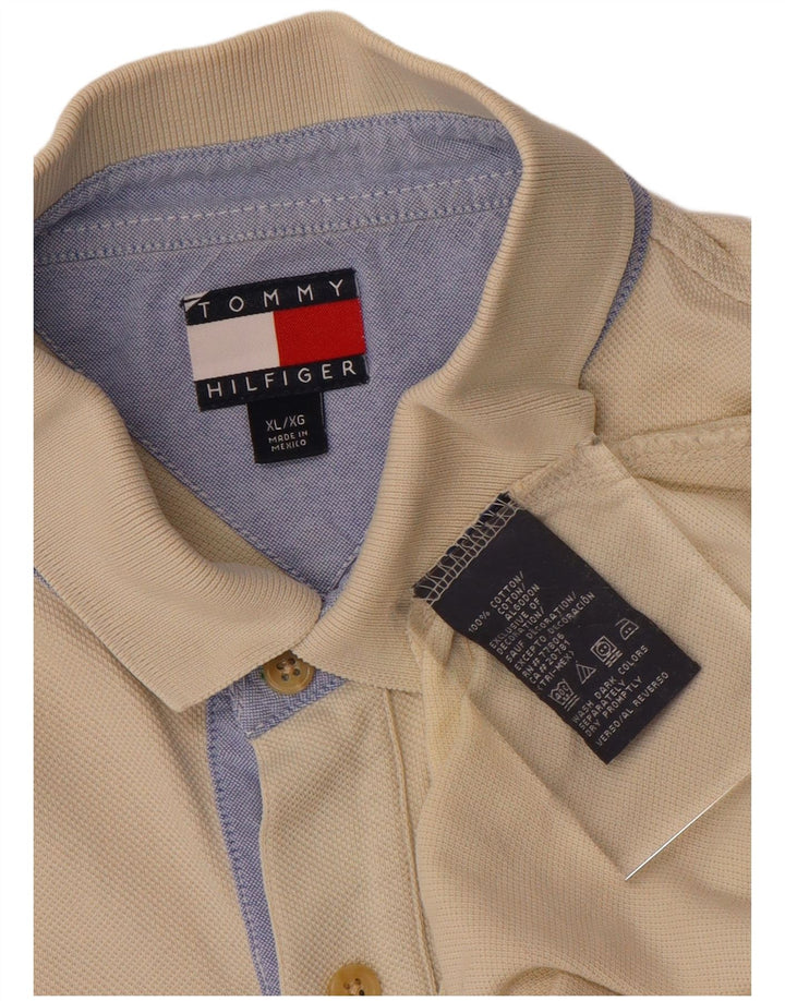 TOMMY HILFIGER Poloshirt til mænd XL Beige Bomuld
